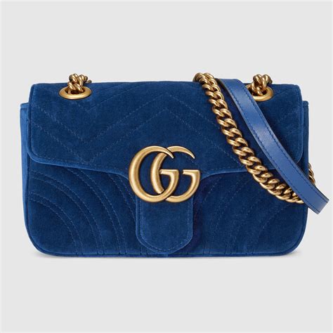 gucci marmont velvet mini blue|authentic Gucci Marmont.